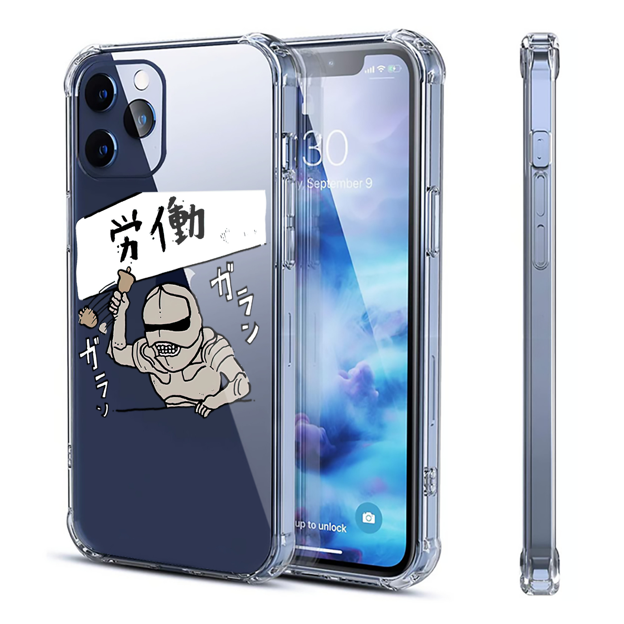 （画像用） ちいかわ 労働の鎧さん Chii-kawa Mr. Armor of Labor 【iPhone 12シリーズ対応】透明スマホケース（クリアソフトケース）